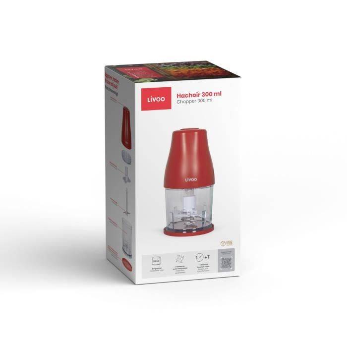Hachoir 0.3 L Rouge Livoo DOP244R-3
