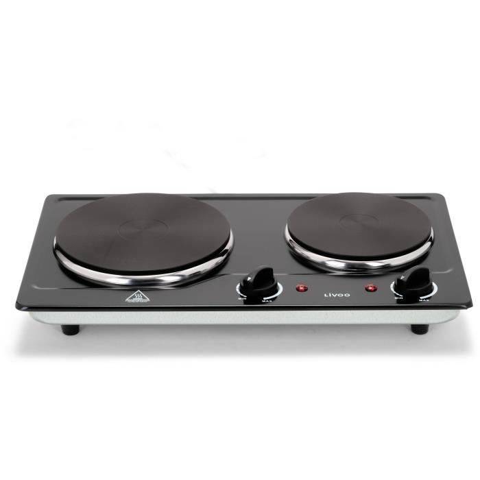 Réchaud électrique 2 Feux 2500w Noir Livoo doc168n-2