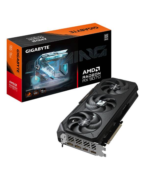 GIGABYTE Radeon RX 9070 GAMING OC 16G Carte Graphique - 16 Go GDDR6, 256 bits, PCI-E 5.0, 2700 MHz Fréquence du Cœur, 2-0
