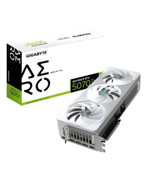 GIGABYTE GeForce RTX 5070 Ti AERO OC 16G Carte Graphique - 16 Go GDDR7, 256 bits, PCI-E 5.0, 2588 MHz Core Clock, 3 x DP