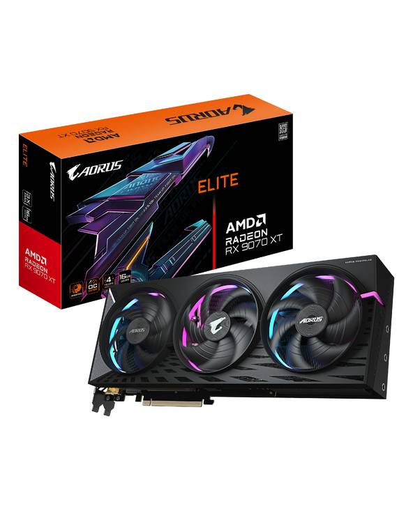 GIGABYTE AORUS Radeon RX 9070 XT ELITE 16G Carte Graphique - 16 Go GDDR6, 256 bits, PCI-E 5.0, 3100 MHz Fréquence du Cœu-0