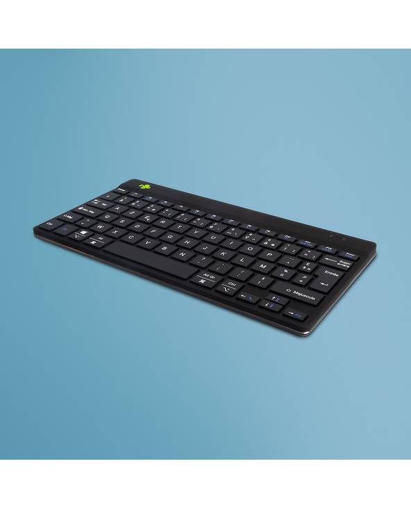 R-Go Tools Clavier ergonomique R-Go Compact Break, clavier compact avec logiciel de pause,AZERTY (FR), Bluetooth, noir,-0