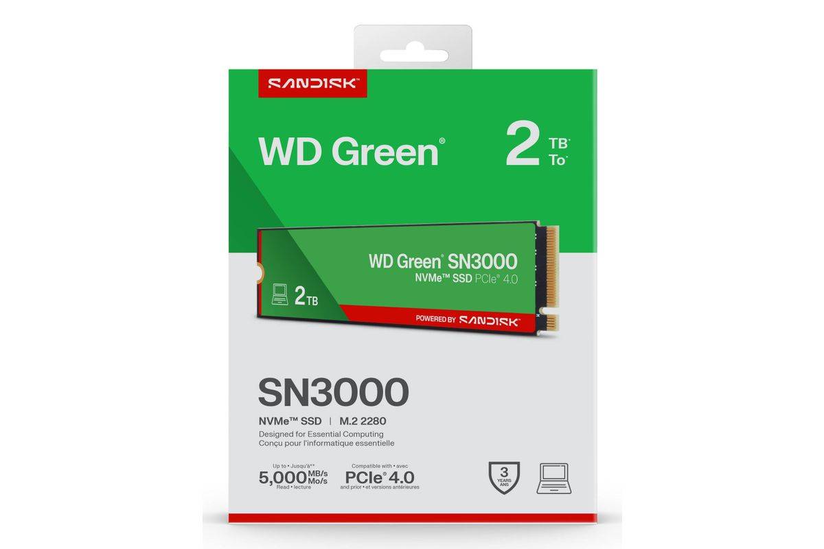 Western Digital SN3000, 2 To, M.2, 5000 Mo/s-2