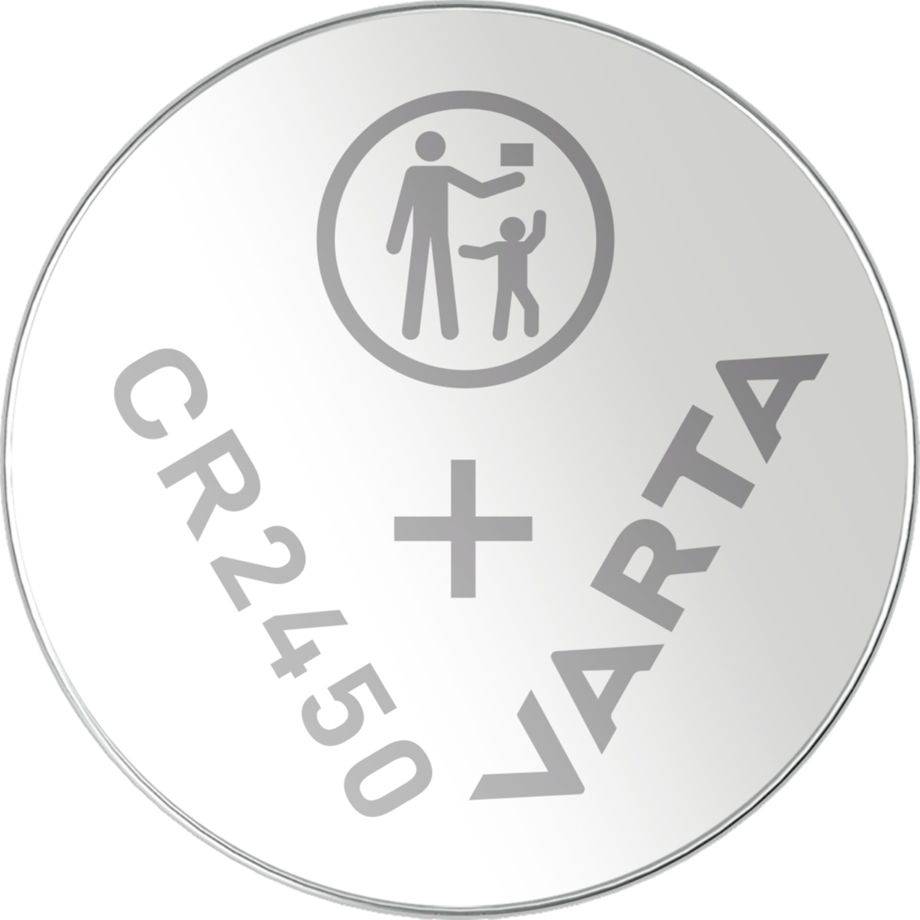 Pile Varta au lithium, pile bouton, CR2450, électronique 3 V, blister de vente au détail (paquet de 4)-1