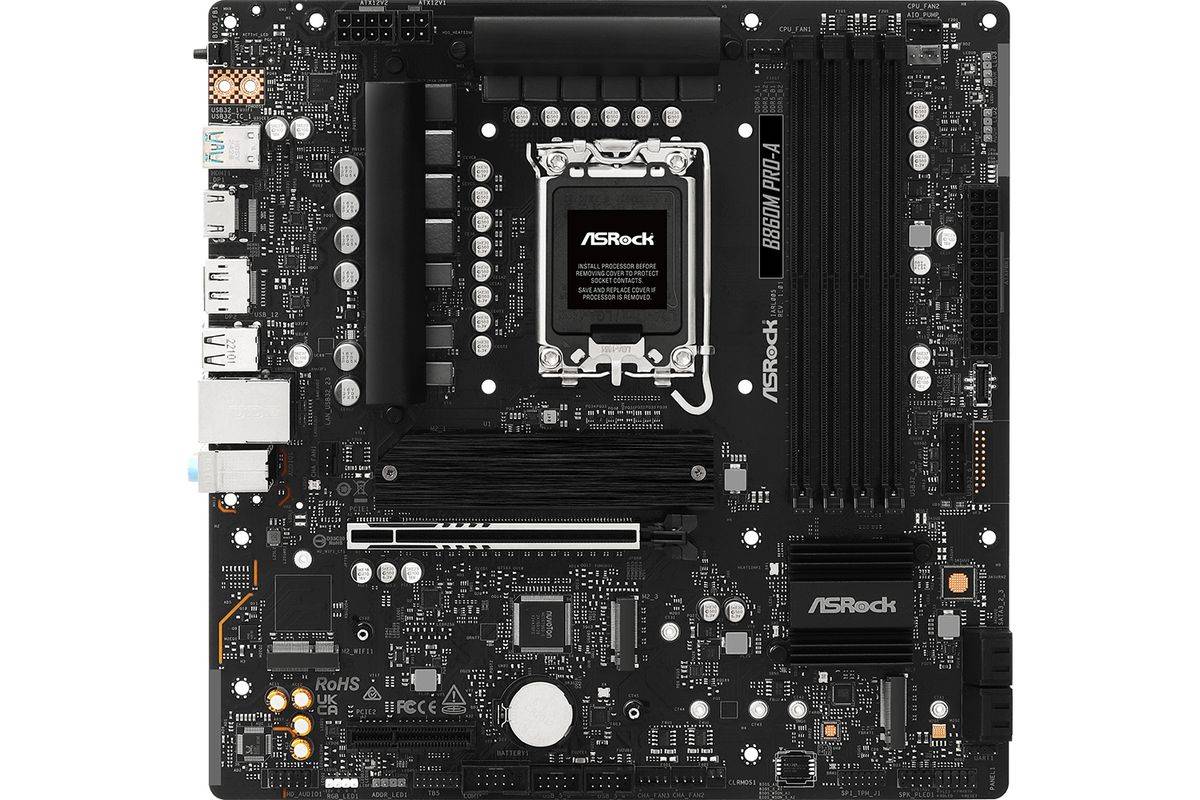 Asrock B860M Pro-A, Intel, LGA 1851 (Socket V1), Intel Core Ultra (Series 2), DDR5-SDRAM, 256 Go, DIMM-0