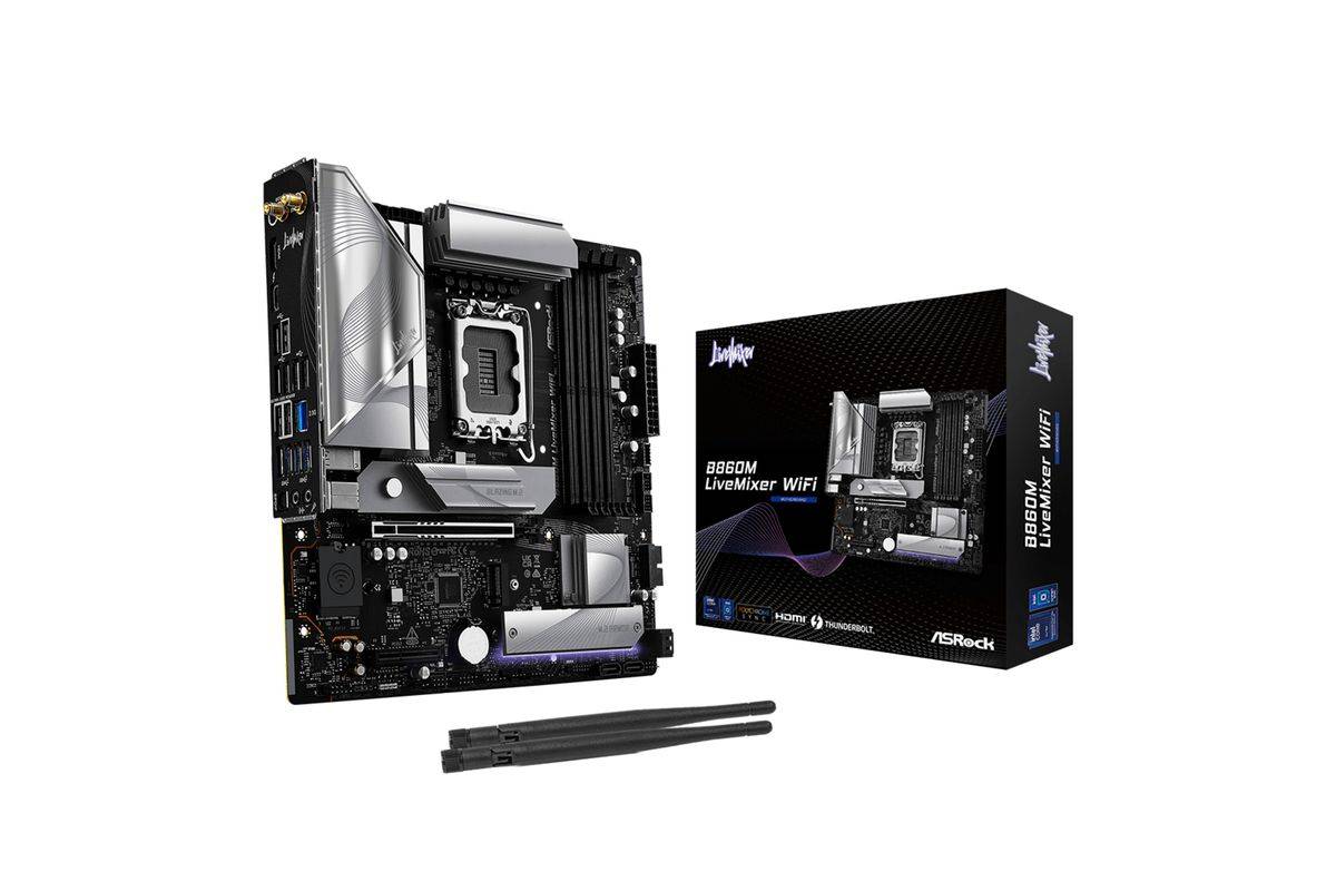 Asrock B860M LiveMixer WiFi, Intel, LGA 1851 (Socket V1), DDR5-SDRAM, 256 Go, DIMM, Double canal-0