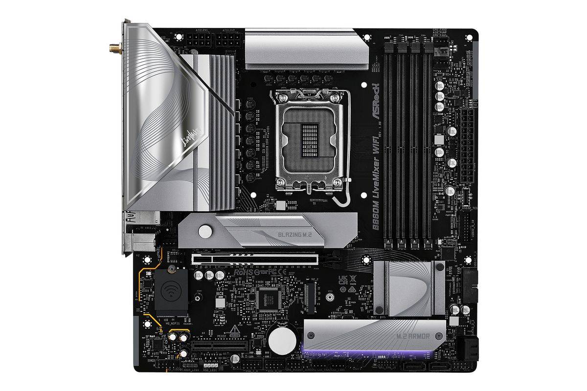Asrock B860M LiveMixer WiFi, Intel, LGA 1851 (Socket V1), DDR5-SDRAM, 256 Go, DIMM, Double canal-1