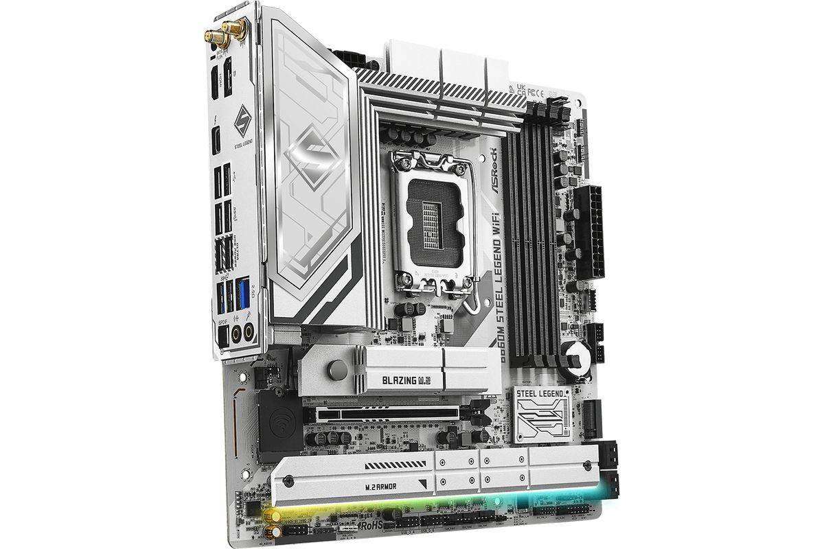 Asrock B860M Steel Legend WiFi, Intel, LGA 1851 (Socket V1), Intel Core Ultra (Series 2), DDR5-SDRAM, 256 Go, DIMM-1