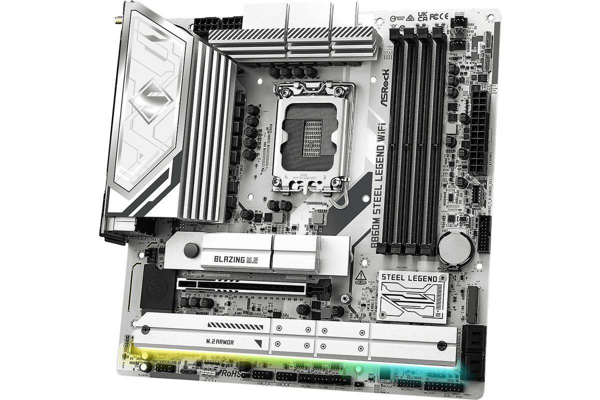 Asrock B860M Steel Legend WiFi, Intel, LGA 1851 (Socket V1), Intel Core Ultra (Series 2), DDR5-SDRAM, 256 Go, DIMM-2