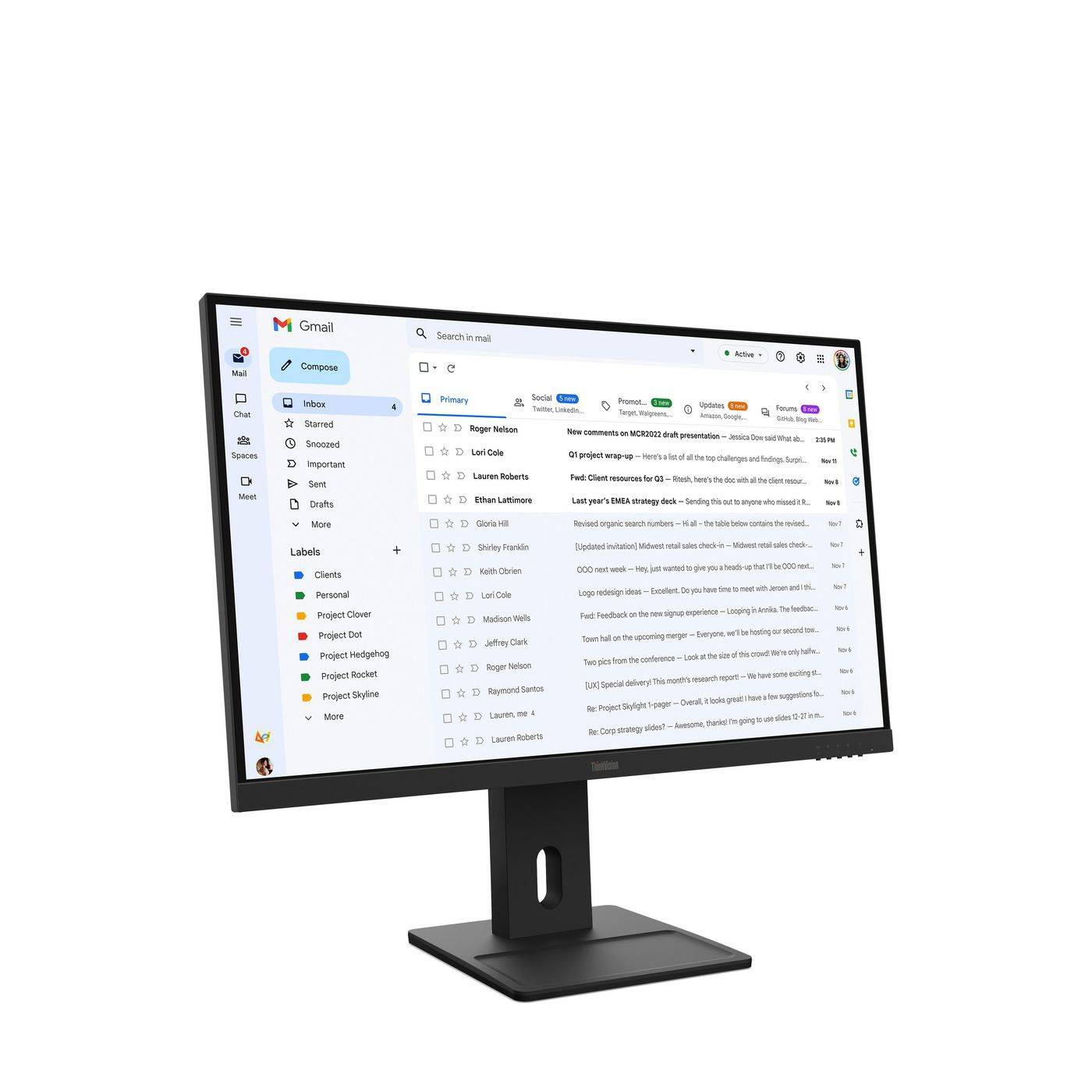 LENOVO ThinkVision E27-40 LED Écran 27p 1920x1080 Full HD (1080p) IPS 300cd/m2 1500:1 4ms HDMI VGA DisplayPort speakers-1