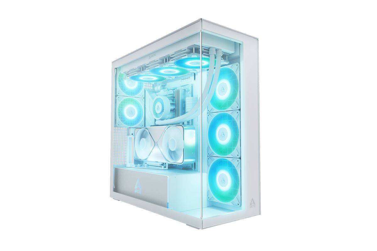 ARCTIC Xtender VG White (Clear Glass), Midi Tower, PC, Blanc, EATX, Métal, Verre trempé, Gaming-0
