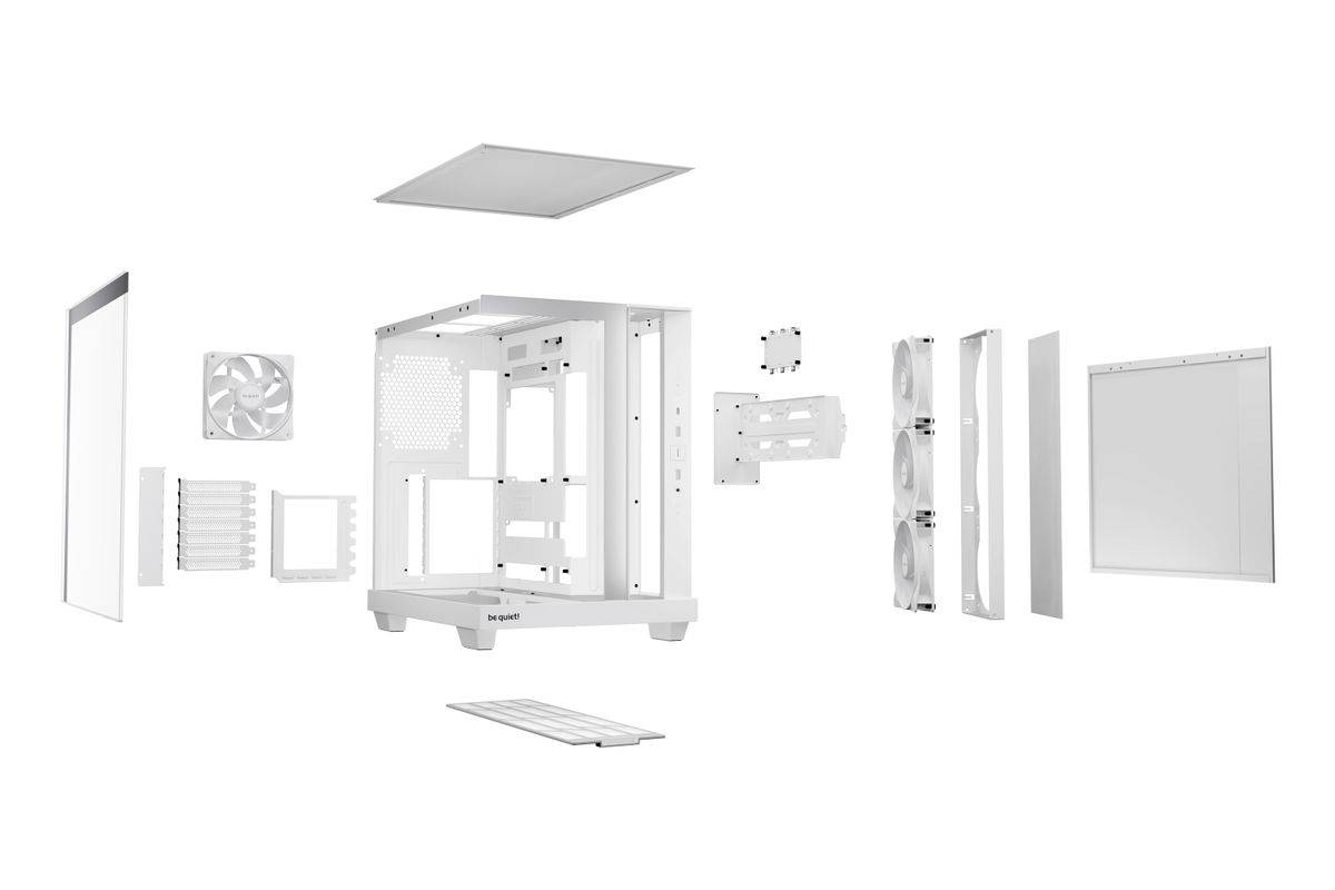 be quiet! Light Base 500 Blanc | Boîtier PC ARGB vitré, Mini ITX / Micro ATX / ATX, 4 ventilateurs Light Wings LX 120 mm-2