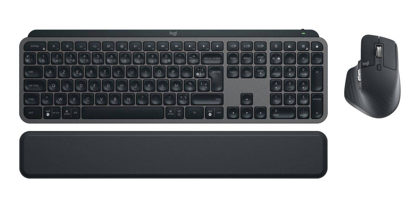 Logitech Master MX Keys Combo for Bussiness, Sans fil, RF sans fil + Bluetooth, Commutateur de touche « ciseaux », AZERT-4