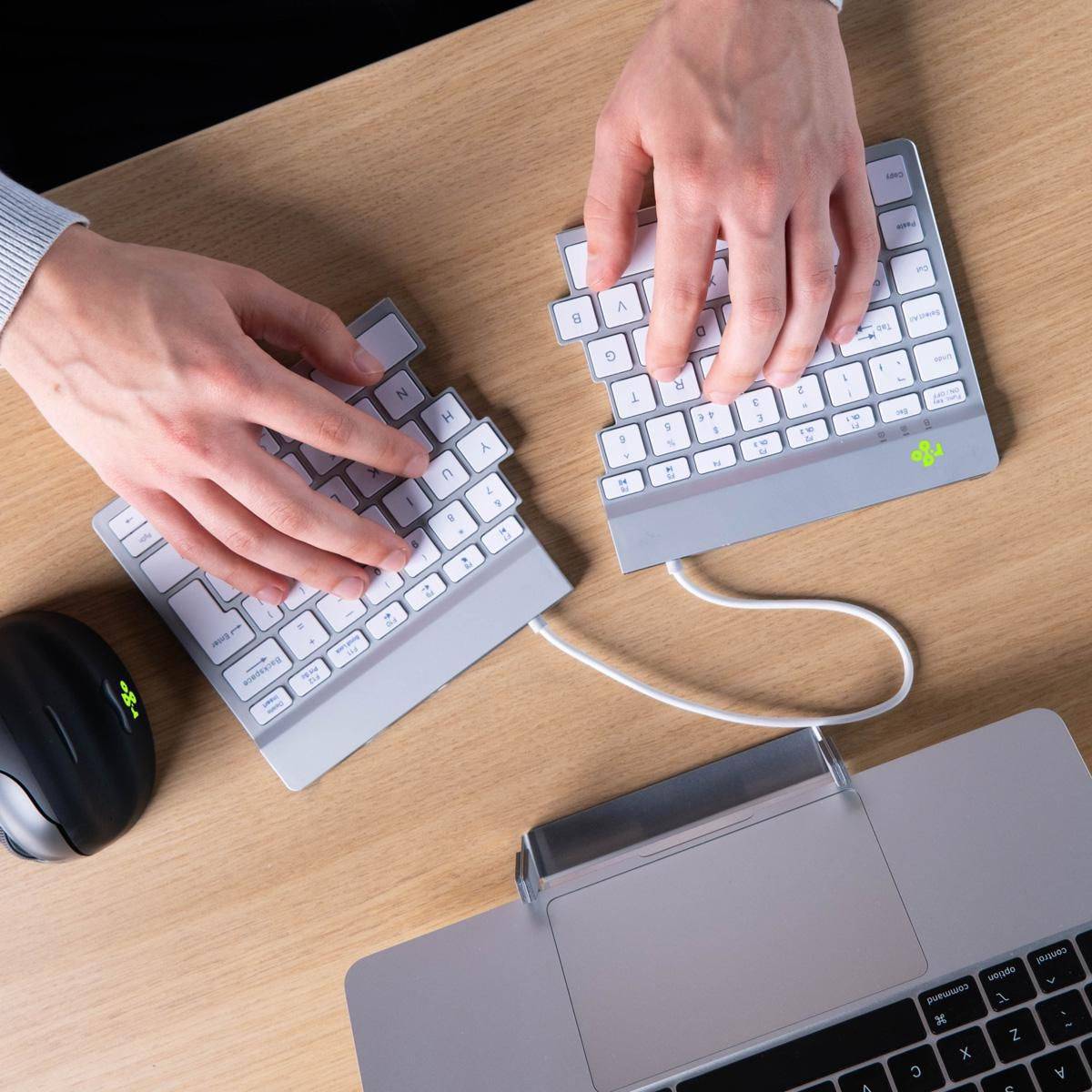 R-Go Tools Clavier ergonomique R-Go Split Break avec logiciel de pause, clavier ergonomique divisé, AZERTY (FR), bluetoo-1