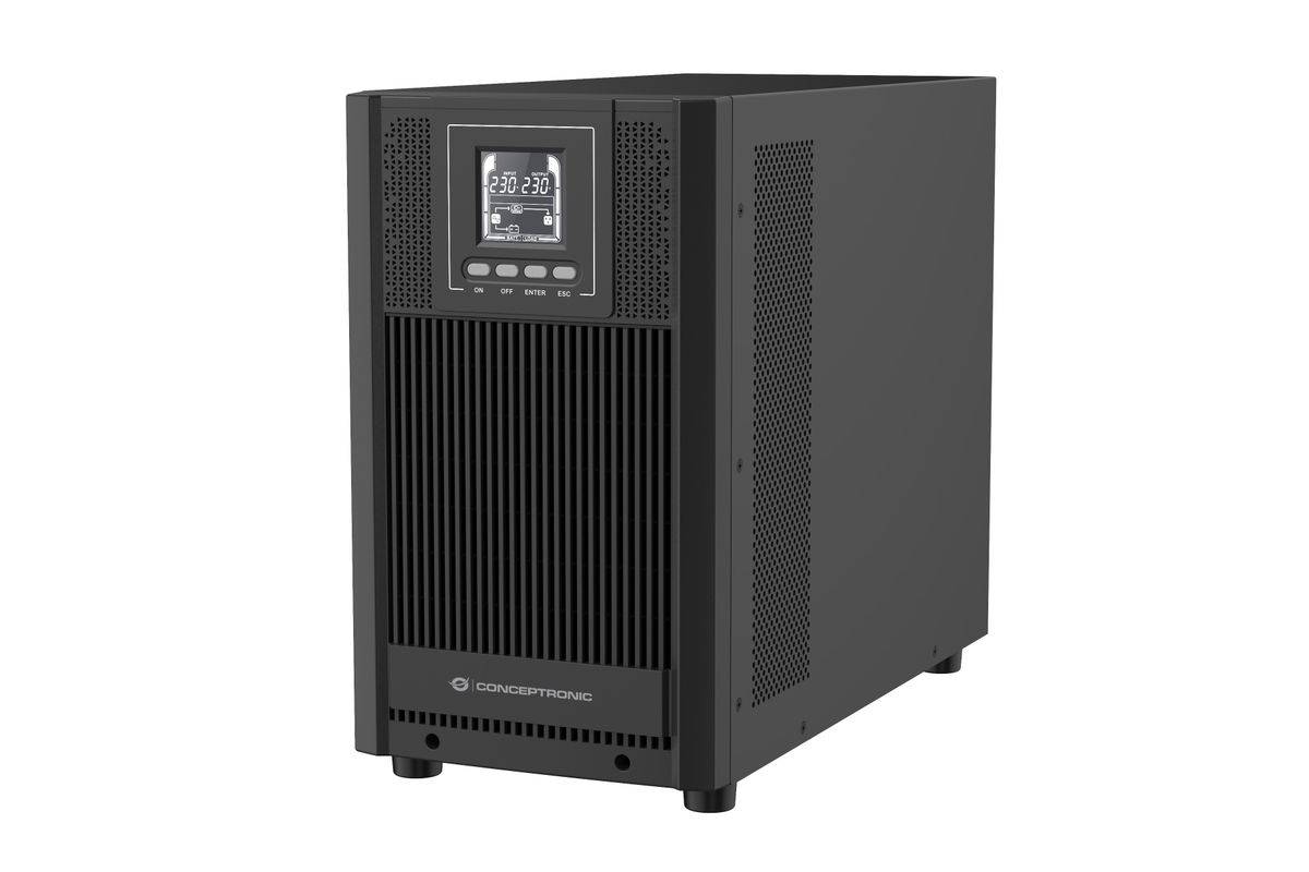 Conceptronic ZEUS52ES3K, Double-conversion (en ligne), 3 kVA, 2700 W, Sinus, 220 V, 240 V
