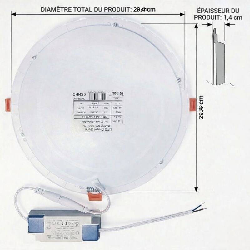 Spot LED 24W Dimmable Rond 300mm - Blanc Chaud 2300K - 3500K - SILAMP-2