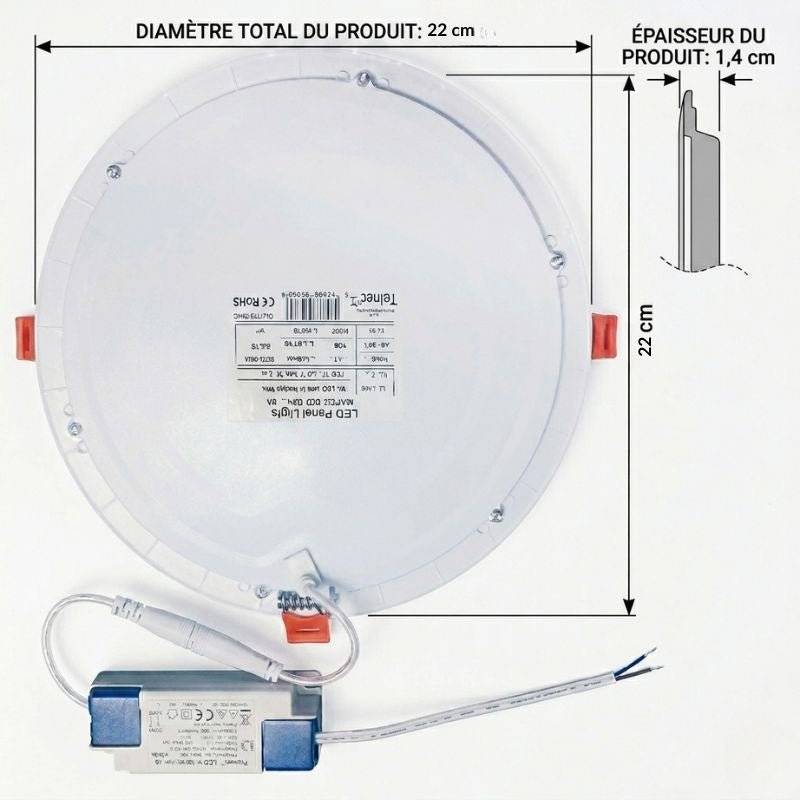 Spot LED 18W Dimmable Rond 220mm - Blanc Neutre 4000K - 5500K - SILAMP-3