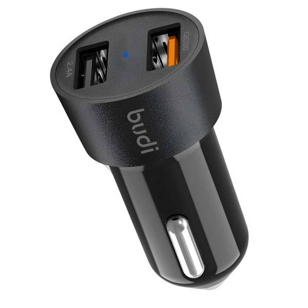 Chargeur Allume-Cigare Double Port USB-A QC 3.0 2.4A Indicateur LED Compact