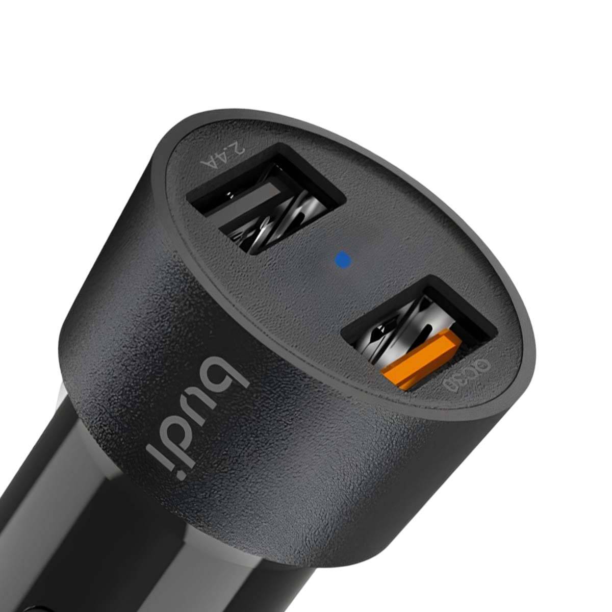 Chargeur Allume-Cigare Double Port USB-A QC 3.0 2.4A Indicateur LED Compact-2
