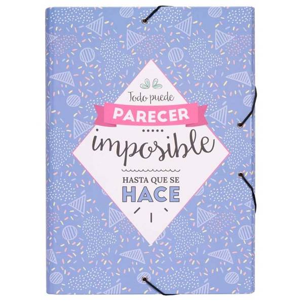 Chemise à Rabats A4 avec Élastiques de Fermeture Motif Géométrique Fantaisie