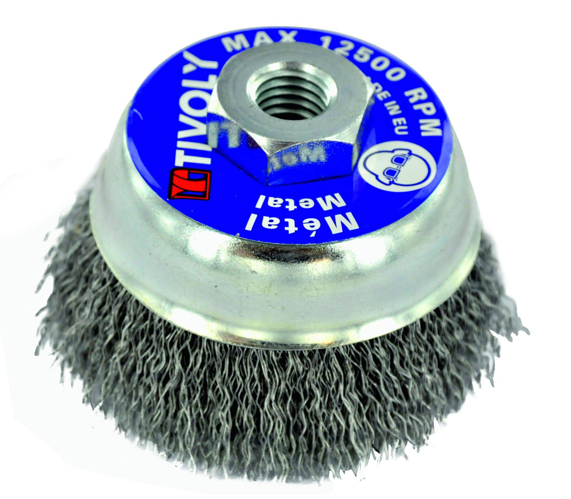 Brosse coupe Tivoly Ø80 mm M14 pour meuleuse - Acier ondulé - Décapage métal-0