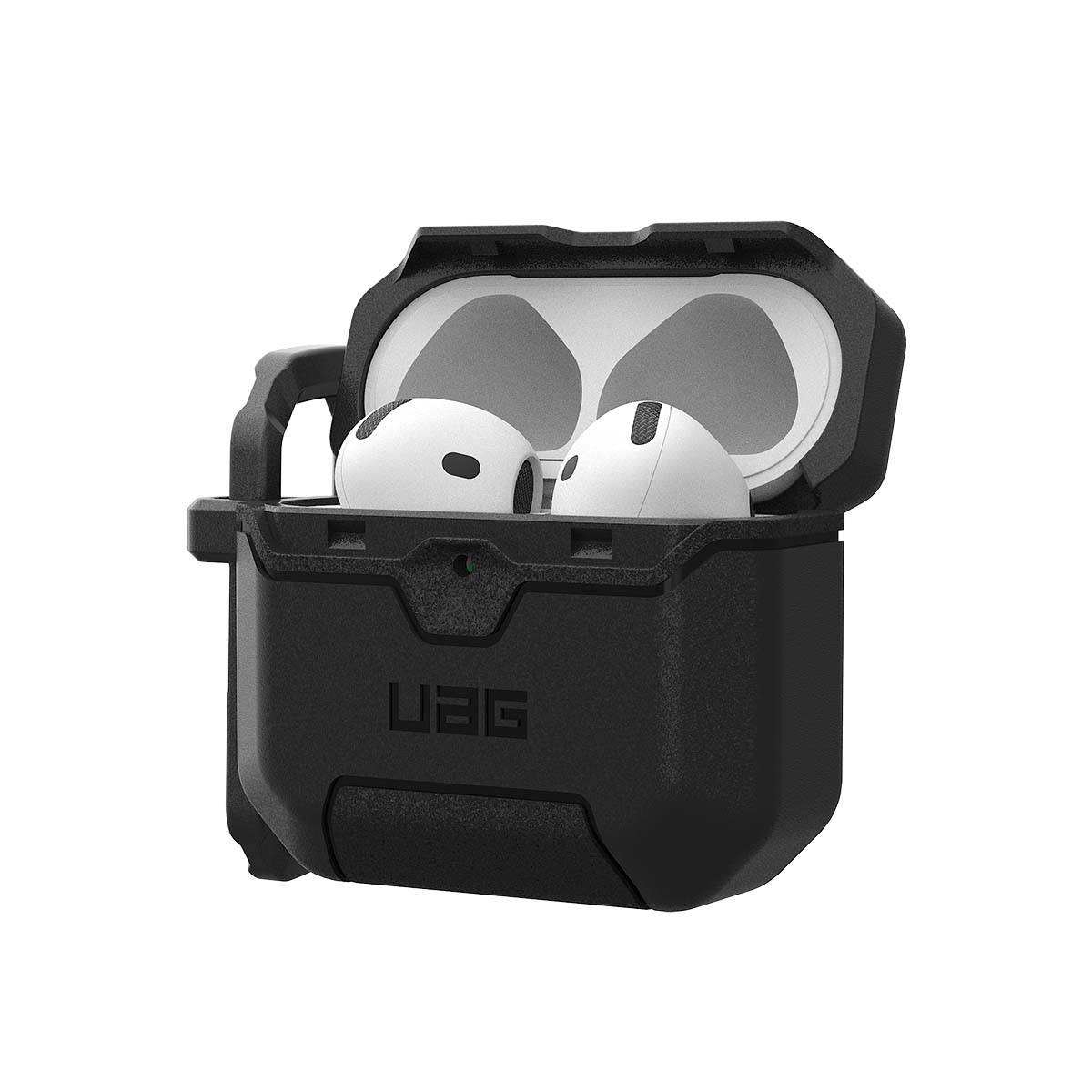Coque pour AirPods 4 Renforcée Antichocs Effet Grainé avec Mousqueton-2