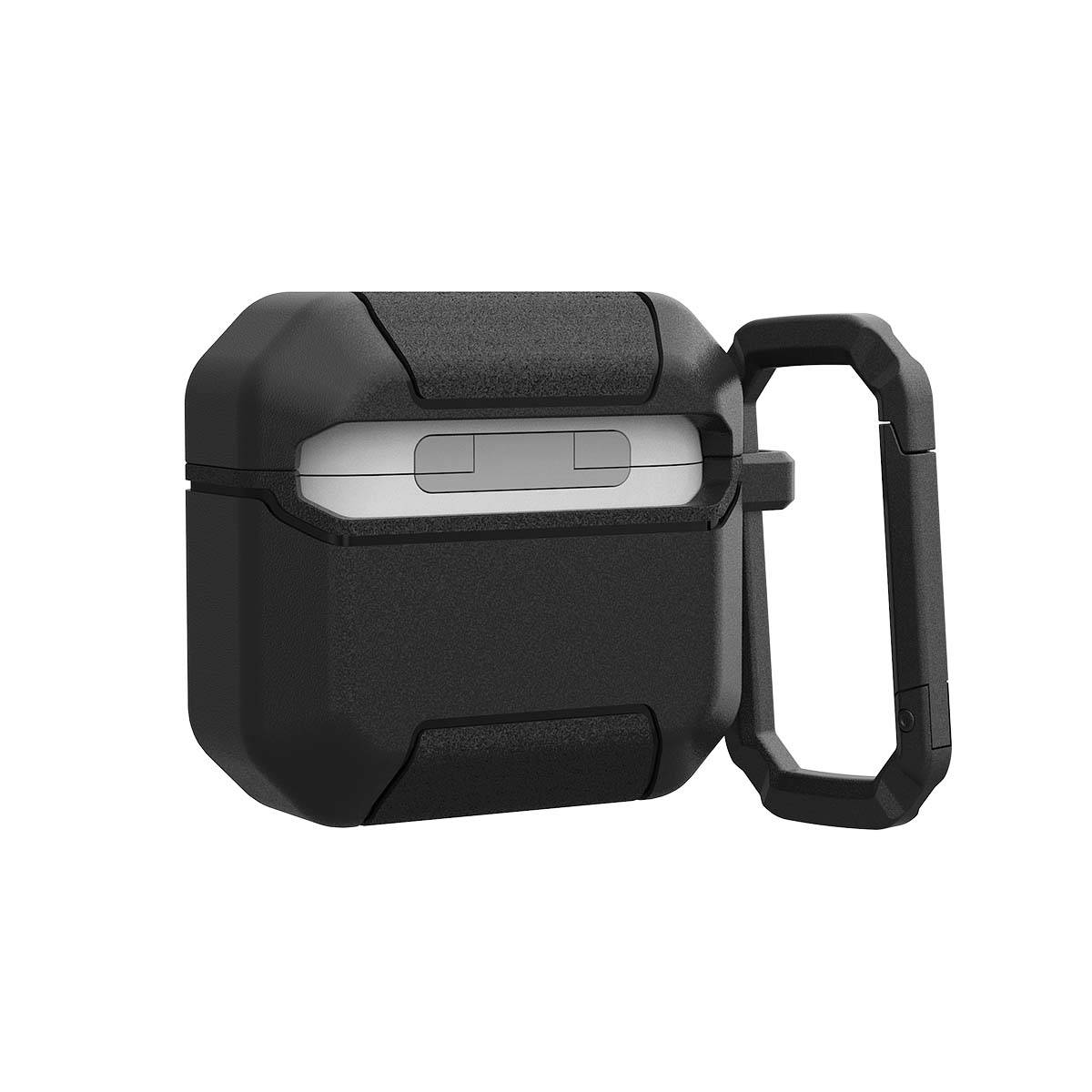 Coque pour AirPods 4 Renforcée Antichocs Effet Grainé avec Mousqueton-4