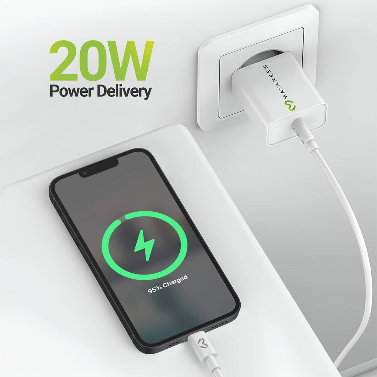 Chargeur Secteur pour iPhone 16e 20W + Câble USB-C 1m-4