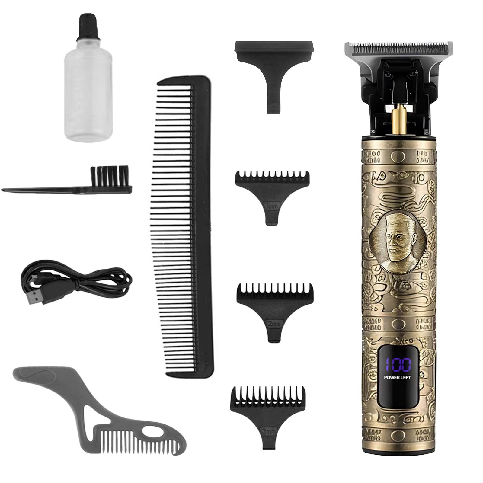 Tondeuse de Précision sans fil Rechargeable Tête en T avec Écran LED-1