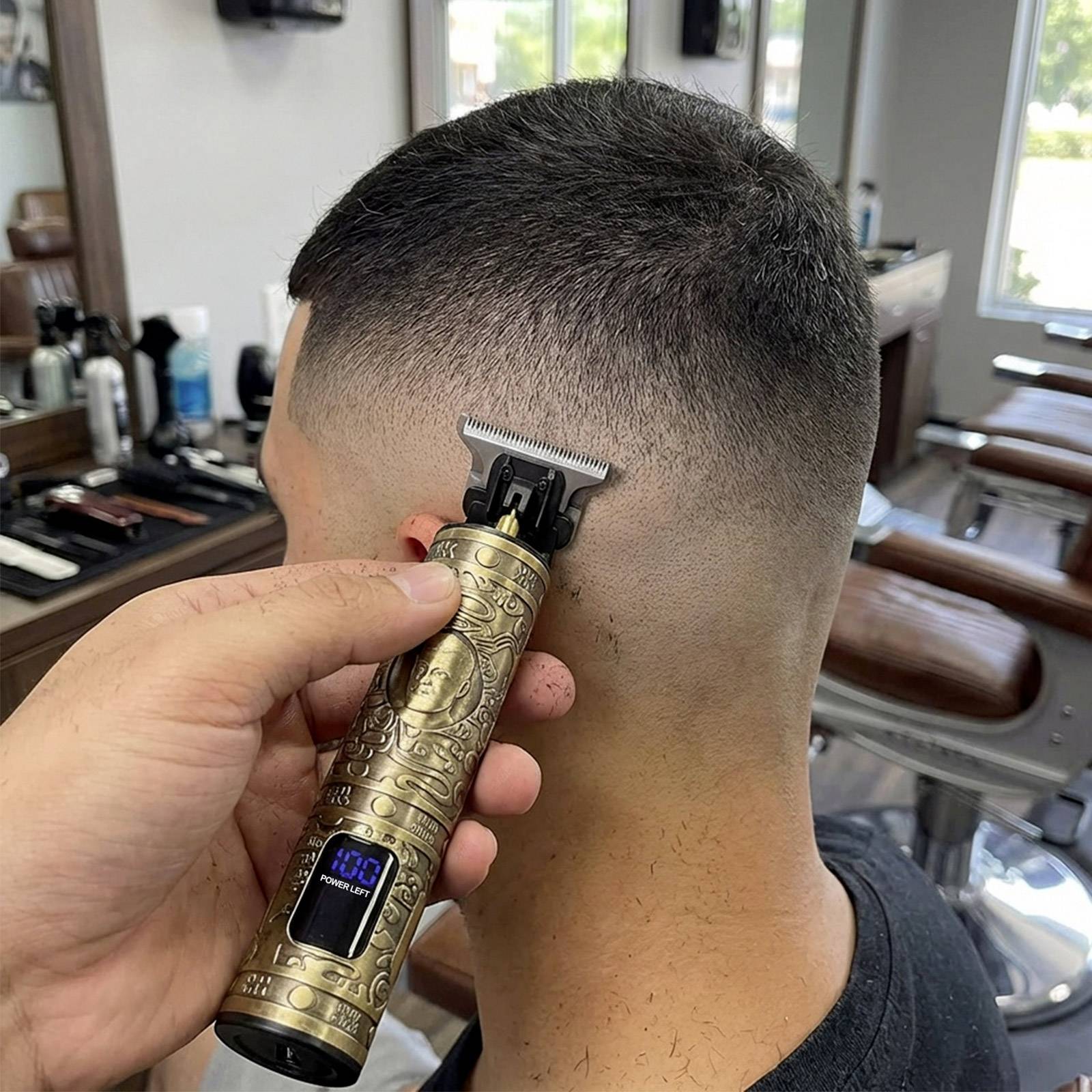 Tondeuse de Précision sans fil Rechargeable Tête en T avec Écran LED-2