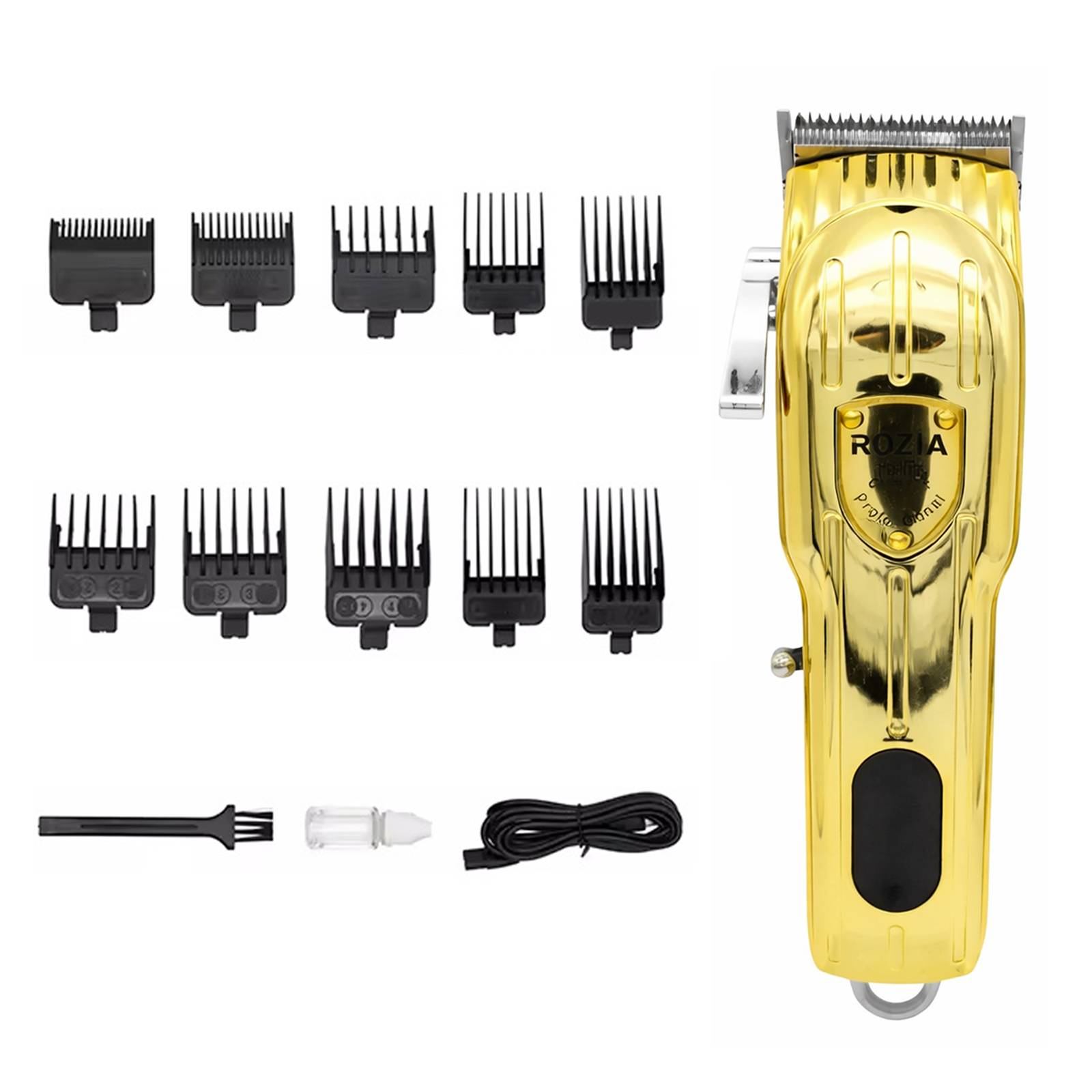Tondeuse Cheveux sans fil USB avec Lame en Acier et Sabots de Coupe-1