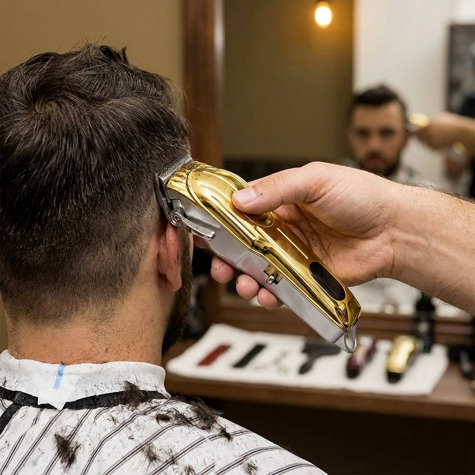 Tondeuse Cheveux sans fil USB avec Lame en Acier et Sabots de Coupe-2