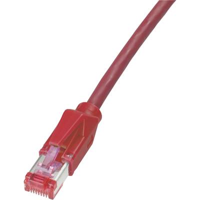 Dätwyler K8708RT.3 RJ45 Câble réseau, câble patch CAT 6 S/FTP 3.00 m rouge ignifuge, avec cliquet d'encastrement 1 pc(s)