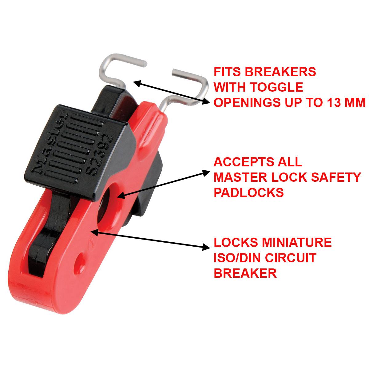 S2392 Mini Bloque Disjoncteur pour Consignation Electrique et Interrupteur Standard ISO/DIN, Interrupteurs jusqu'à 13 mm-3