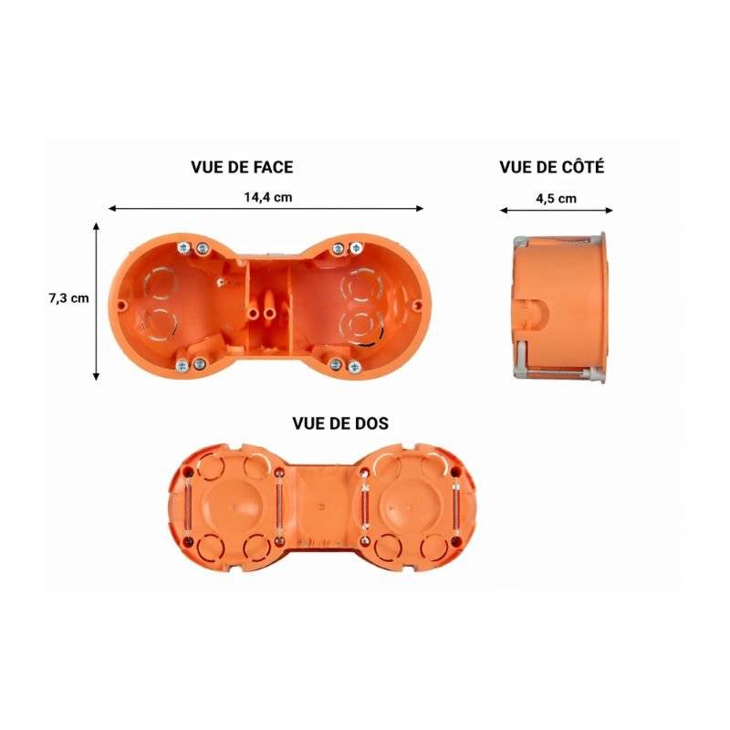 Boîte d'Encastrement Double pour Cloisons 60mm Profondeur - SILAMP-3