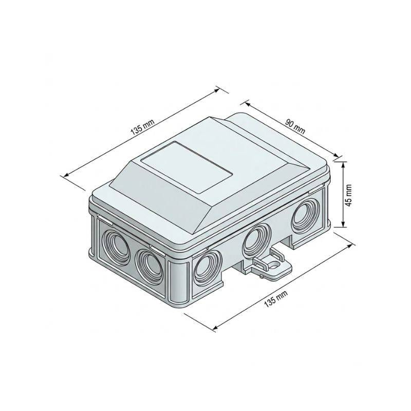 Boîte de Dérivation Étanche IP54 90x135 mm - SILAMP-1