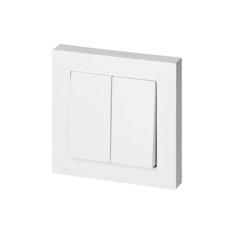 Interrupteur Double Encastré 10A 250V + Plaque de Finition Simple - Blanc - SILAMP-0
