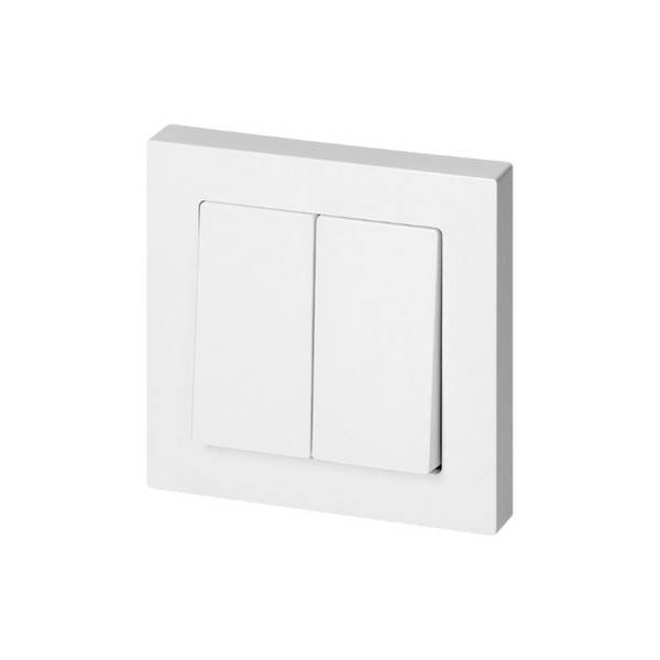 Interrupteur Double Encastré 10A 250V + Plaque de Finition Simple - Blanc - SILAMP