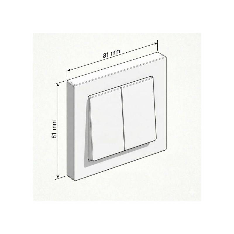 Interrupteur Double Encastré 10A 250V + Plaque de Finition Simple - Blanc - SILAMP-2