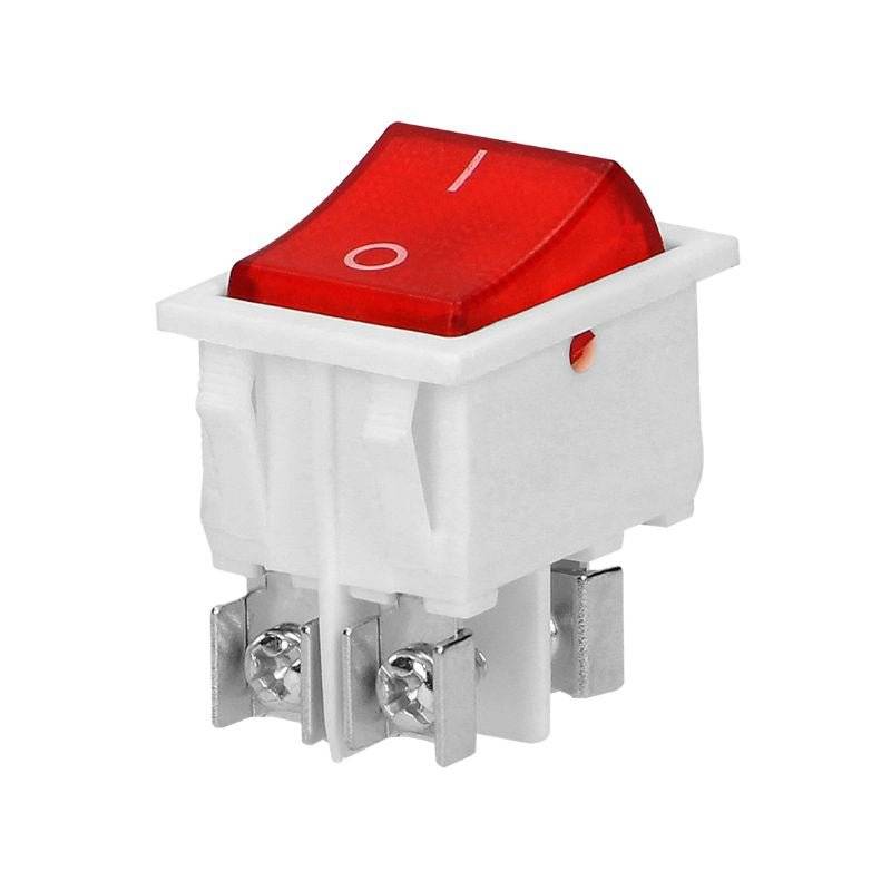 Interrupteur On-Off 10A 250V Lumière Rouge - Blanc - SILAMP-0