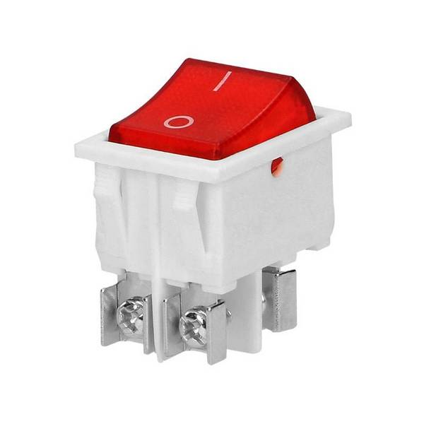 Interrupteur On-Off 10A 250V Lumière Rouge - Blanc - SILAMP
