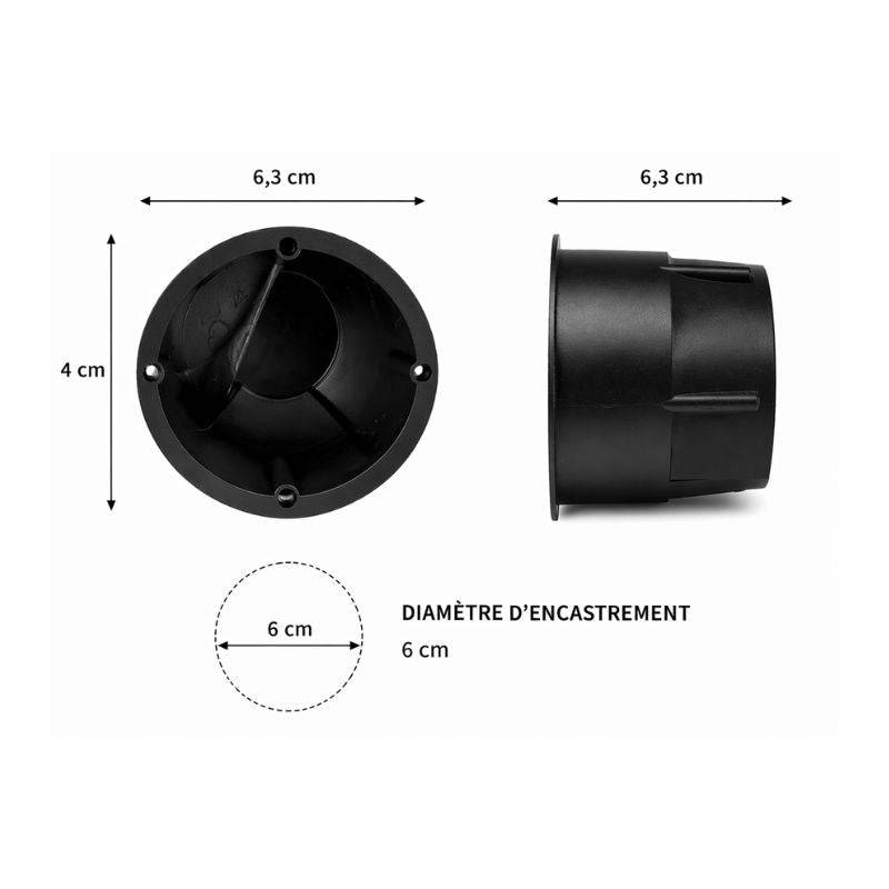 Boîte d'Encastrement 60mm Profondeur - Noir - SILAMP-3