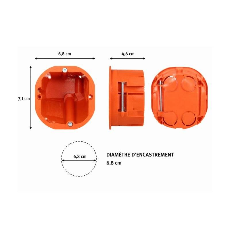 Boîte d'Encastrement pour Cloisons 60mm Profondeur - Octogone - SILAMP-3