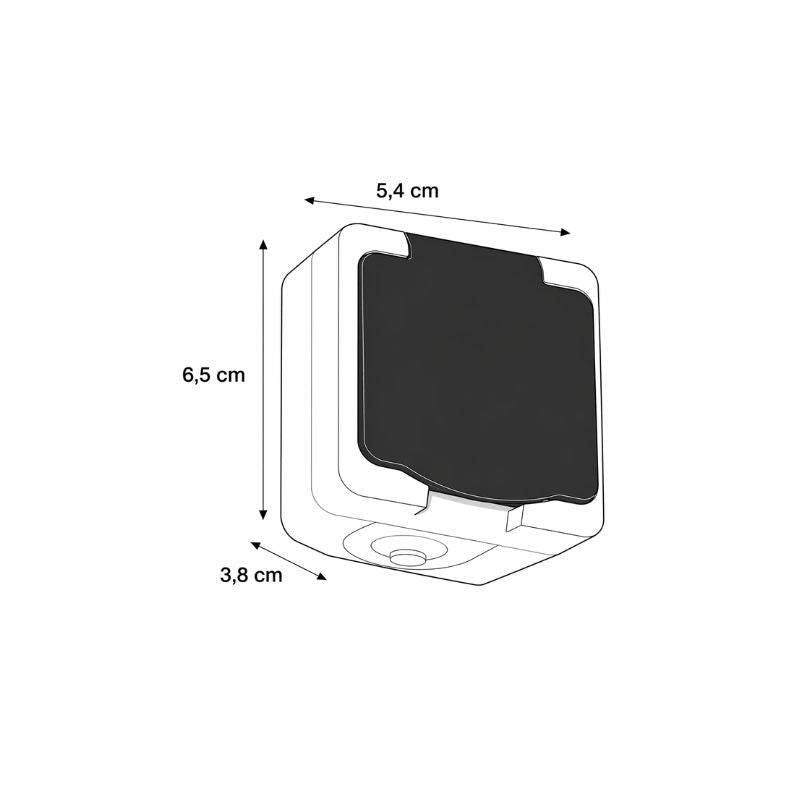 Prise Étanche + Clapet Noir IP54 2P+T Saillie - SILAMP-2