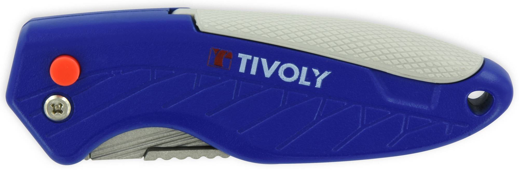 Cutter pliable Tivoly Falcon Pro - corps aluminium - revêtement antidérapant TPE - 2 lames de rechange-0