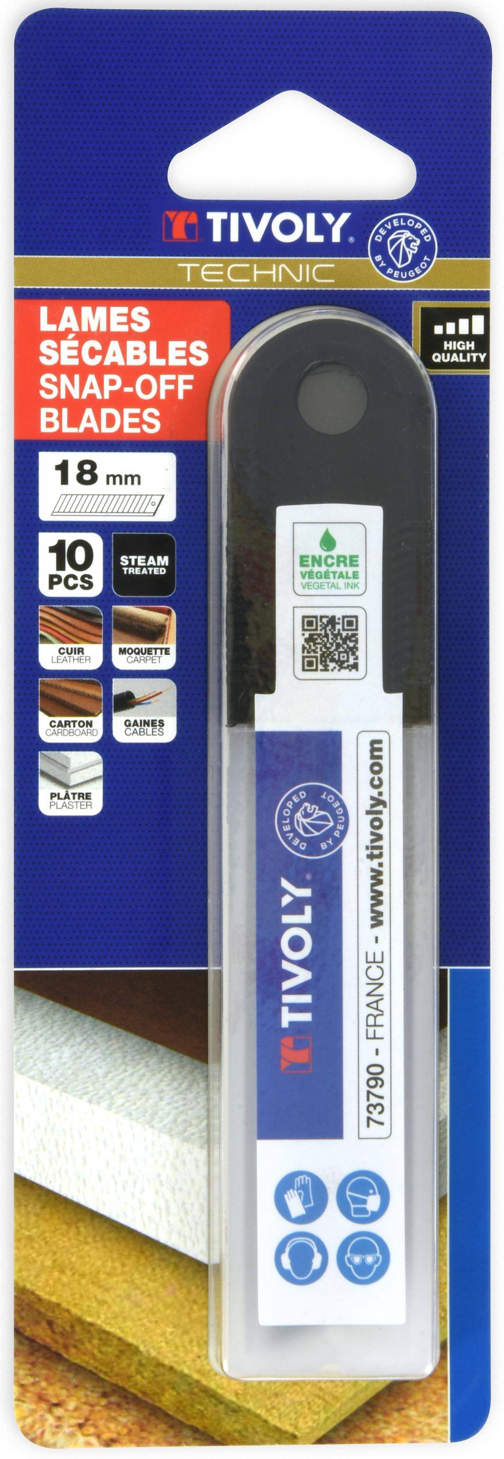 Lames de rechange pour cutter 18 mm - Revêtement Steam - Lot de 10 - Tivoly-0