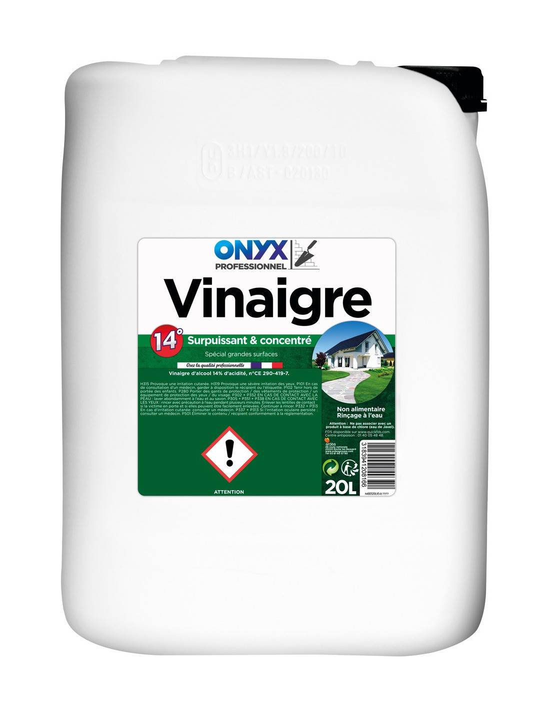 Vinaigre Ménager 14° 20l Nettoyant, Détartrant, Désodorisant Puissant Et écologique. - Onyx-0