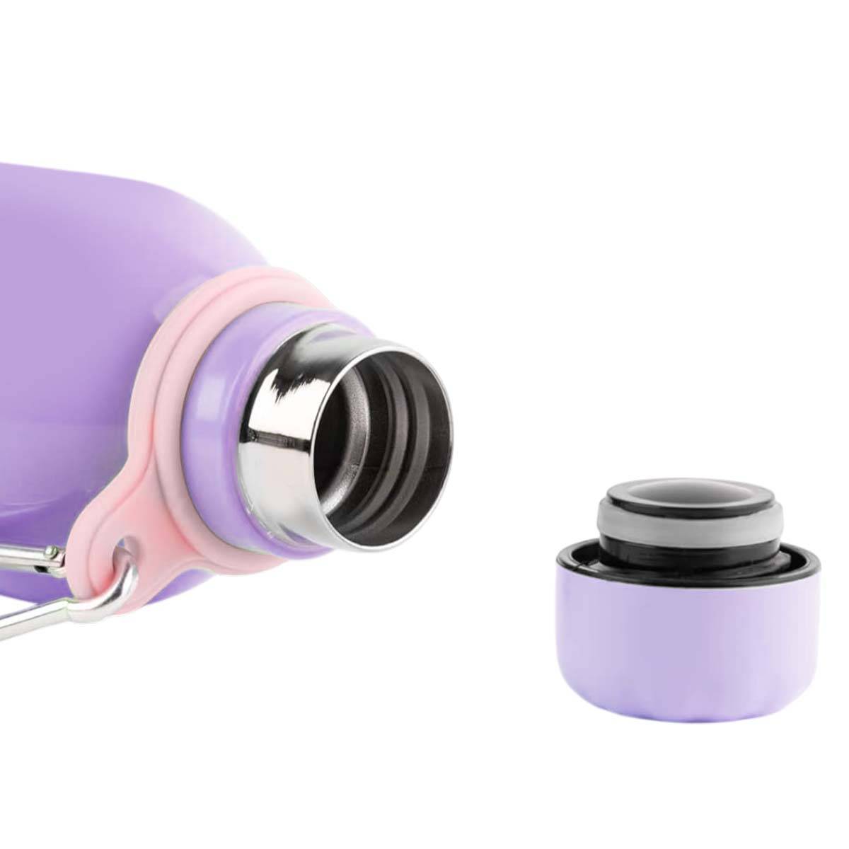 Bouteille Isotherme 500 ml Inox Double Paroi avec Mousqueton Collection Moments-2