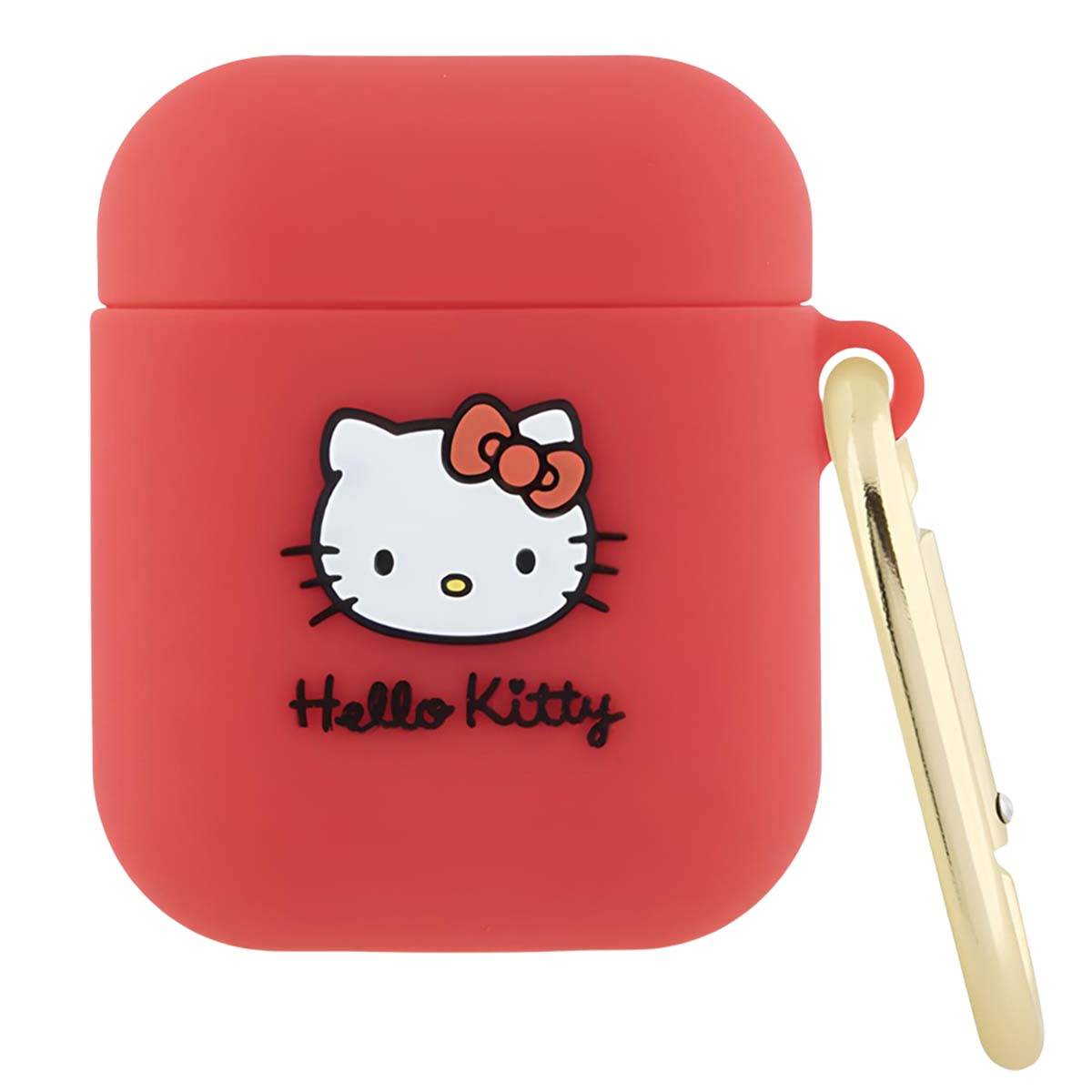 Coque pour AirPods 1 / 2 en Silicone Motif 3D avec Mousqueton Métallique-0