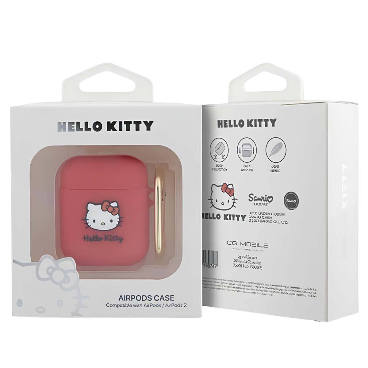 Coque pour AirPods 1 / 2 en Silicone Motif 3D avec Mousqueton Métallique-4